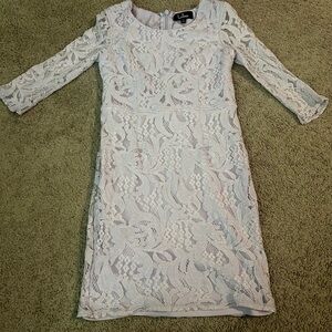 Lulus Lace Bodycon Dress Small 3/4 Sleeve Wedding Guest Cocktail